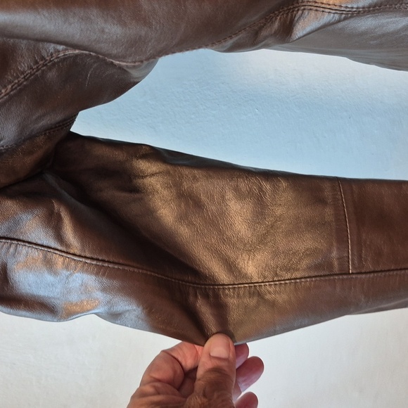 ARDEN B Bronze Metallic leather  Zipper jacket Sz 4 Four Front Pockets - Picture 11 of 16